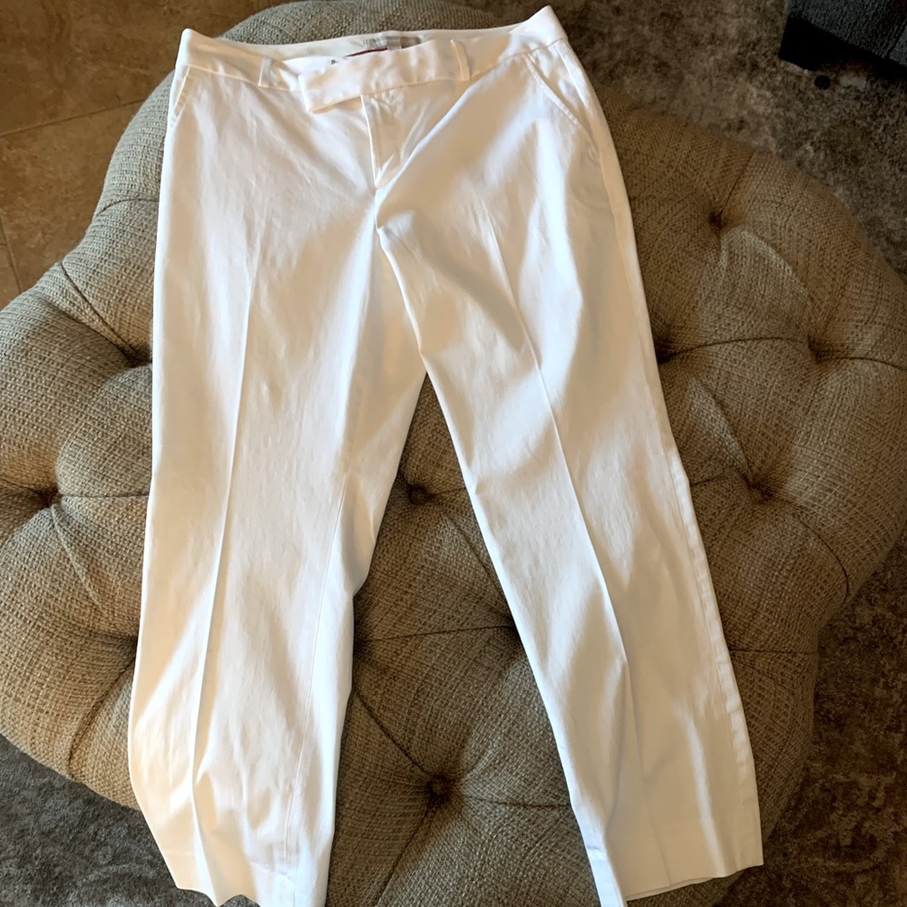 Banana Republic white crop trousers
